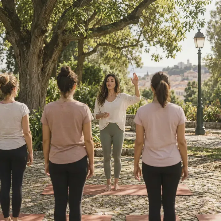 Maya leading the Saturday class in the park